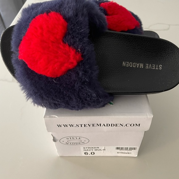 Steve Madden Women’s Stryker Slides in Blue - Picture 4 of 4